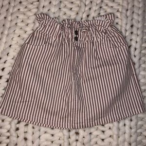 Pinkish/ Mauve white & stripped skirt